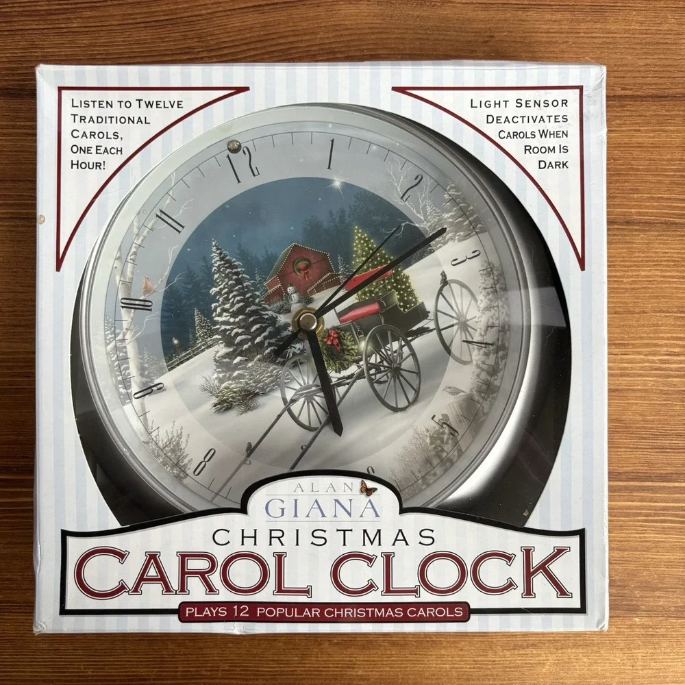 Alan Giana Christmas Carol Clock Plays 12 Christmas Songs Light Sensor Working